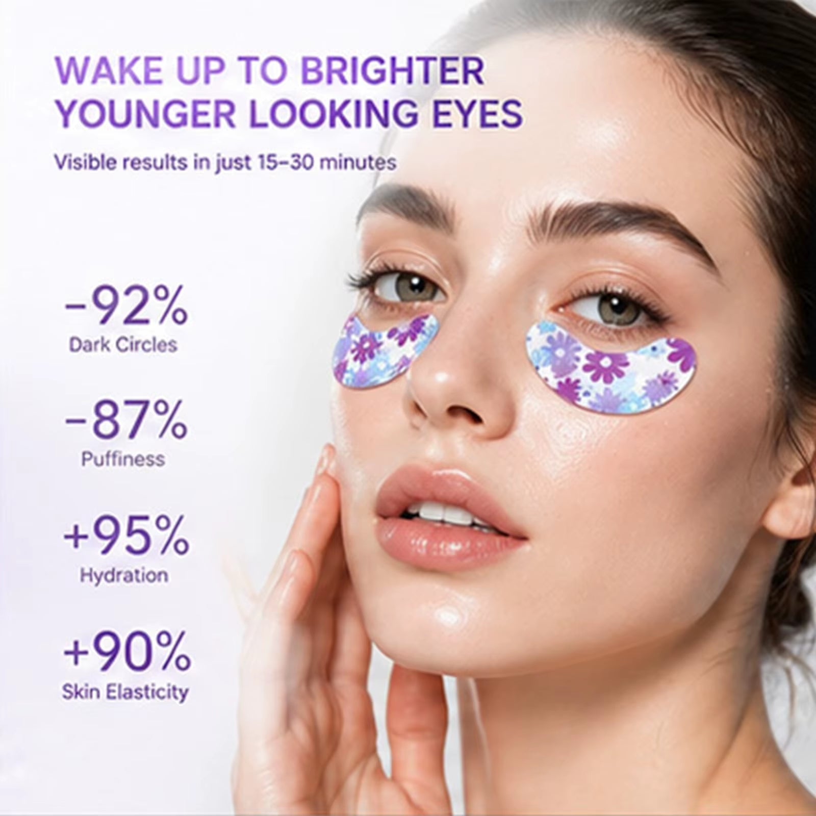 Eye Patch Oem Reduce Dark Circles and Fine Lines Cooling Sensation Disposable Floral under Eye Pad Brighten Hydrogel Eye Patches