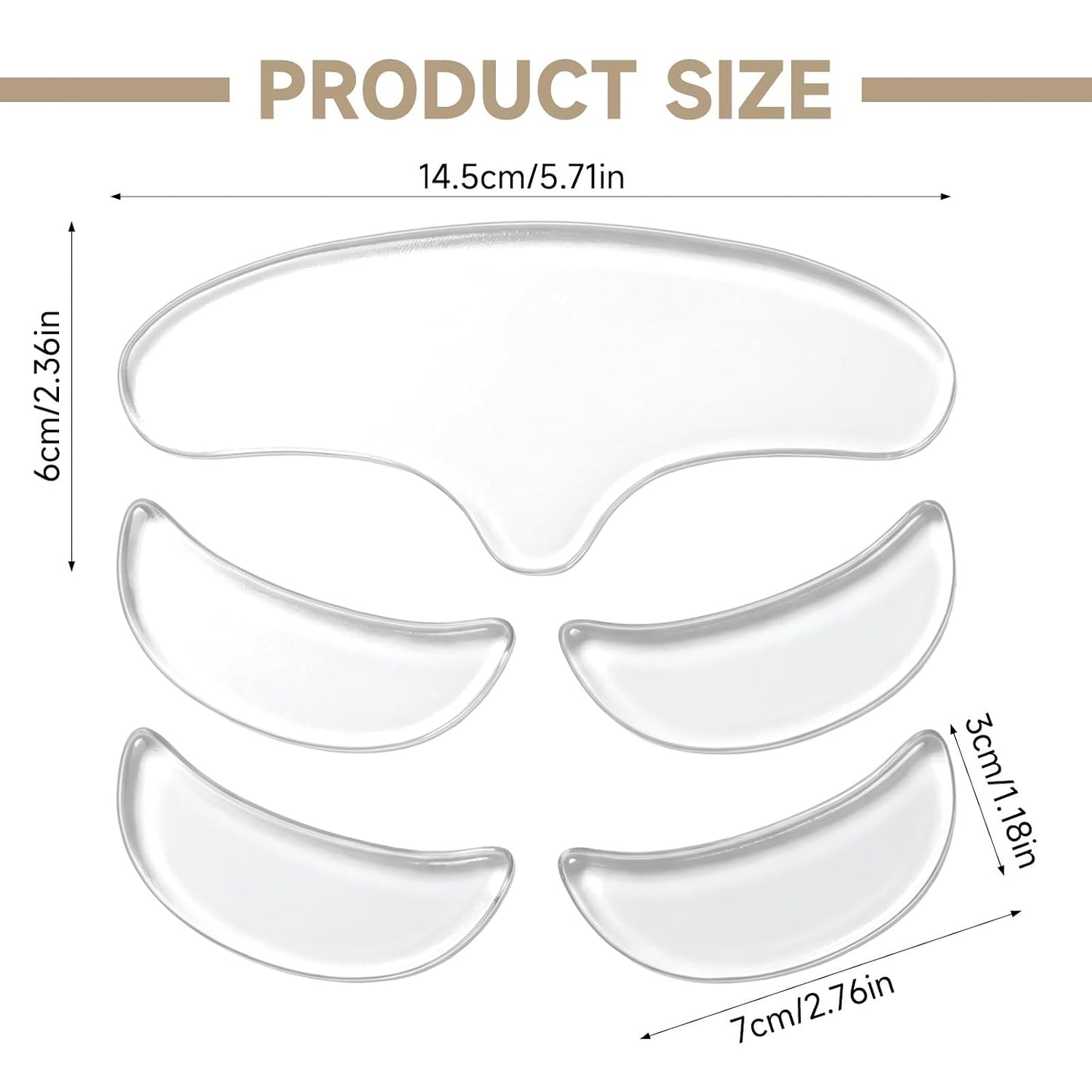 5 Pcs Anti-Wrinkle Patches Facial Wrinkle Patches Reusable Silicone Forehead Wrinkle Pads Wrinkles Silicone Patch Moisturizing Firming Fine Line Pads Overnight Wrinkles Moisturizing Pad for Women Men