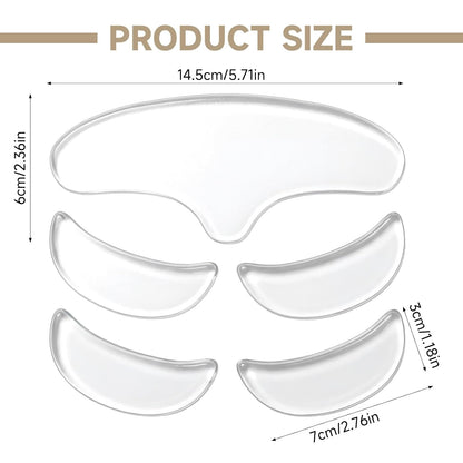 5 Pcs Anti-Wrinkle Patches Facial Wrinkle Patches Reusable Silicone Forehead Wrinkle Pads Wrinkles Silicone Patch Moisturizing Firming Fine Line Pads Overnight Wrinkles Moisturizing Pad for Women Men
