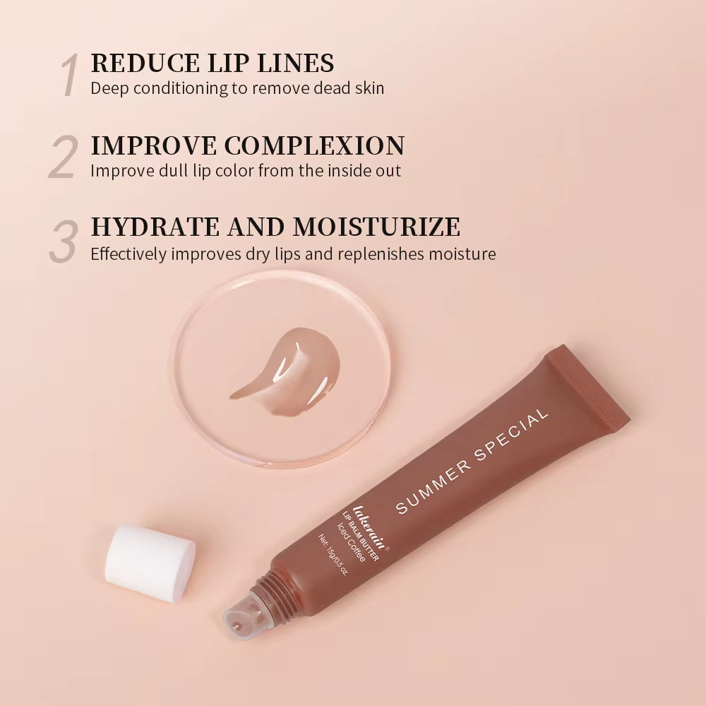 Moisturizing Lip Butter Balm 4 Counts/Set Hydrating Lip Balm Plumping Lip Oil Lip Stick Glossy Lip Glaze Stick Plumping Lip Cosm