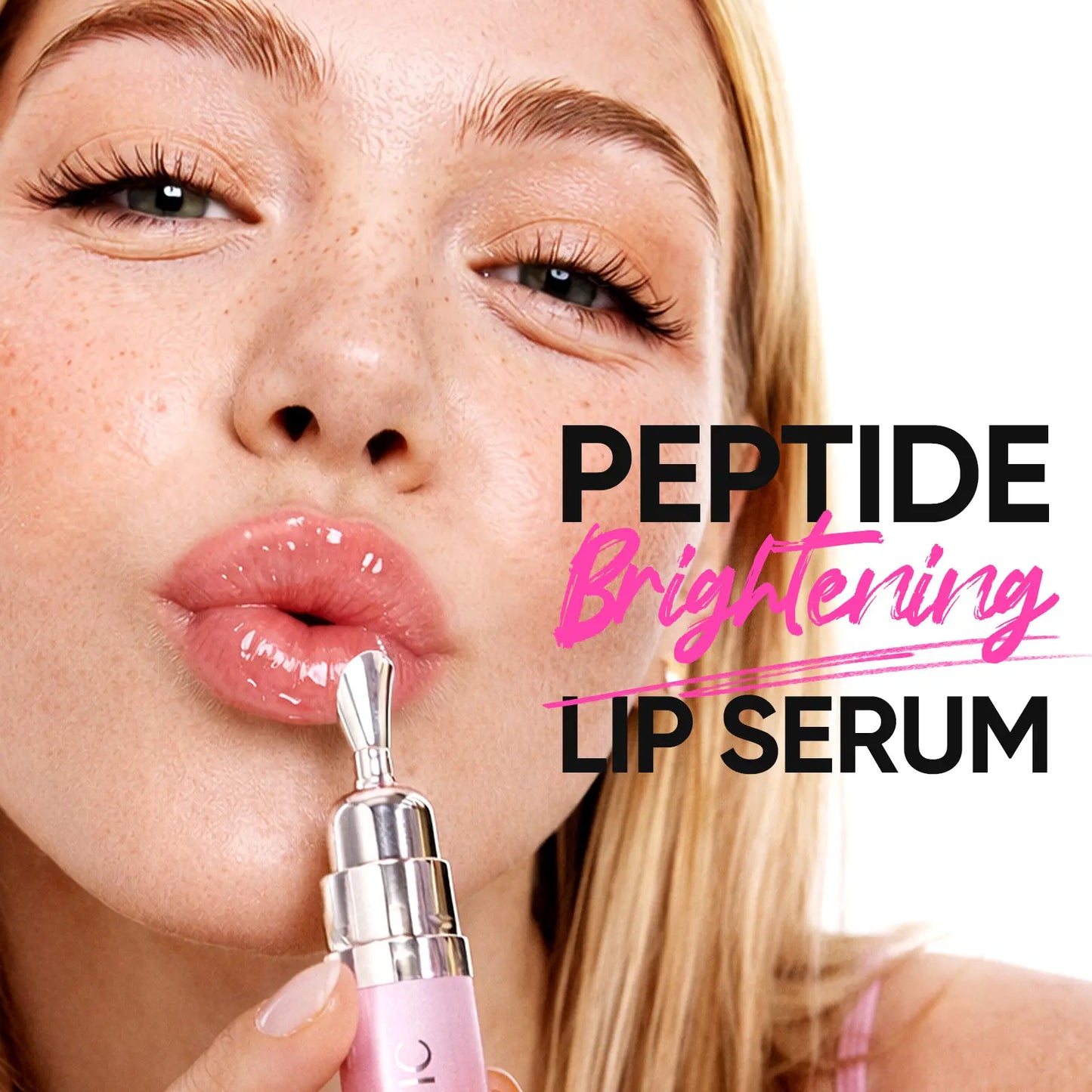[Recommended by Cardi B] SKINTIFIC Hydrating Brightening Lip Serum with Hyaluronic Acid & Peptide for Radiant Lips Gentle Glossy Korean Beauty Makeup Balm Shea Smooth Moisture with Cooling Metal Roller Applicator